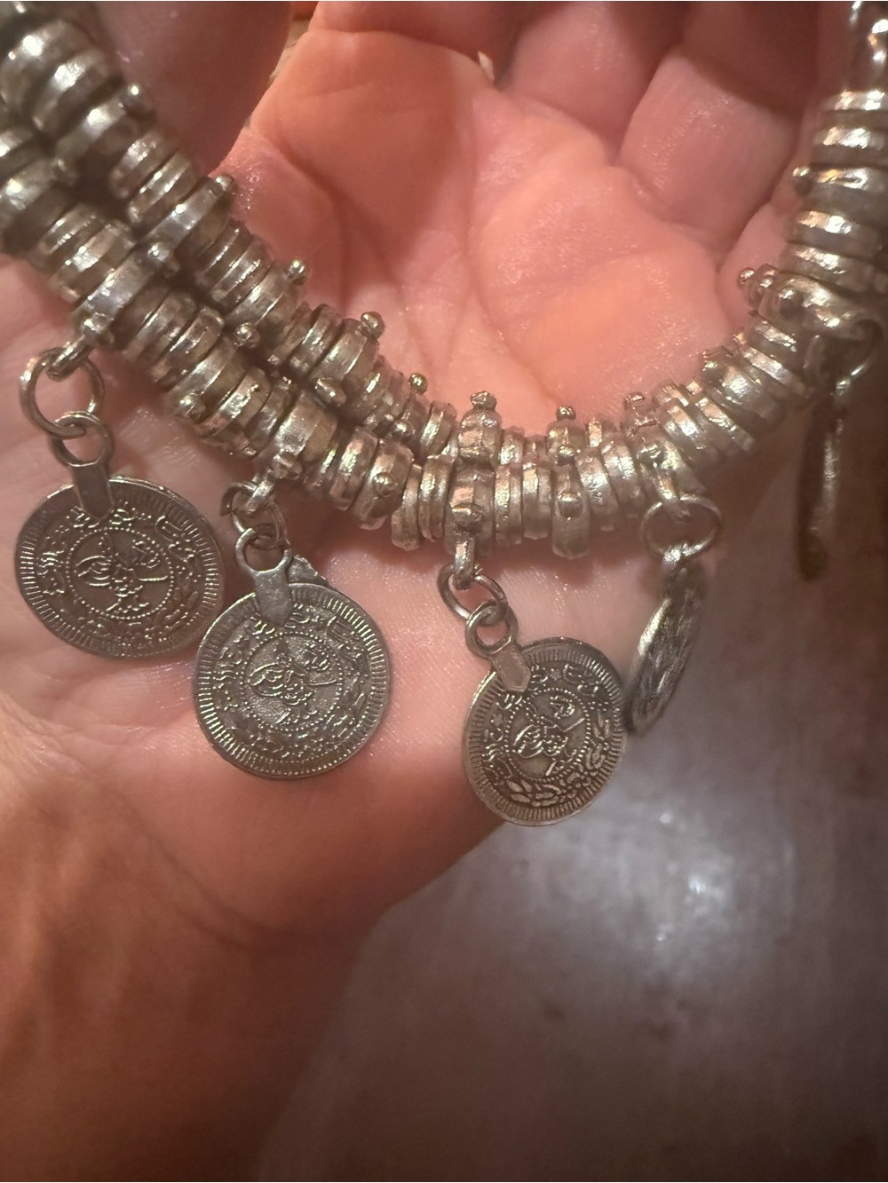 Silver Coin Charm Bracelet - Women Jewelry